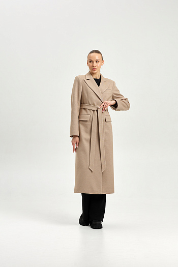 4 Пальто женское демисезонное 26895 (бежевый точка)