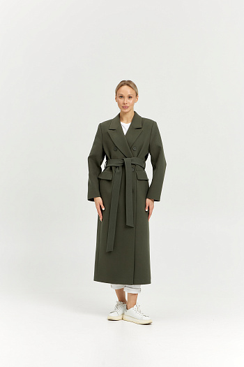 2 Пальто женское демисезонное 26326 (хаки)