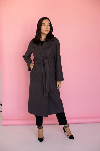 5 Пальто женское демисезонное 23110 (темно-серый)