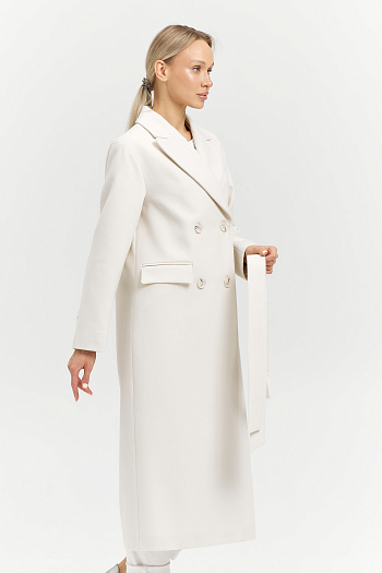 11 Пальто женское демисезонное 26102 (молочный/рубчик)