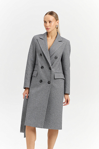 6 Пальто женское демисезонное 25775 (пепельный/ёлочка)