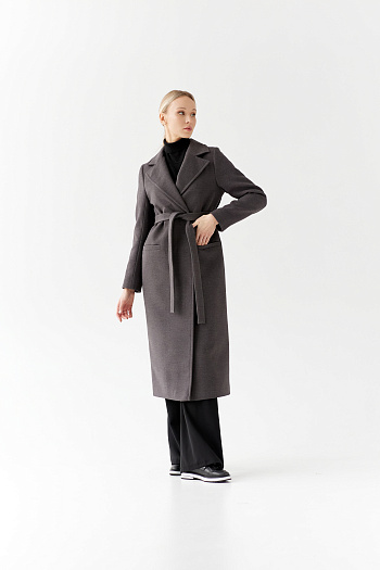 7 Пальто женское демисезонное 24770 (темно-серый)