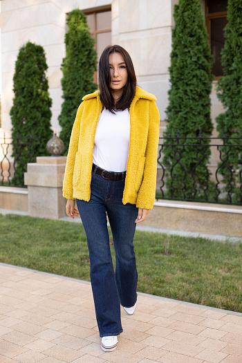 3 Дублёнка женская демисезонная  22765 (желтый)