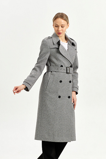 3 Пальто женское демисезонное 25797 (серый/ёлочка)