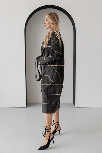 2 Пальто женское демисезонное 20550Р (клетка ультра)