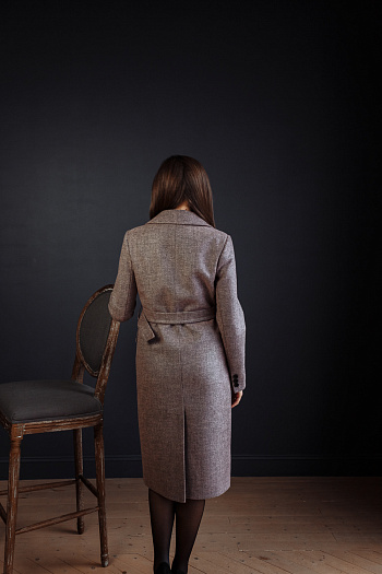 2 Пальто женское демисезонное 22510  (розовый меланж) 