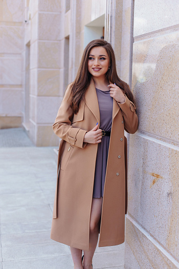 2 Пальто женское демисезонное 21800  (кэмел)