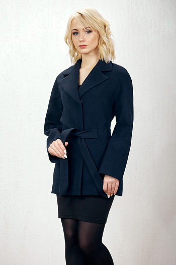 2 Пальто женское демисезонное 19104  (темно-синий) 
