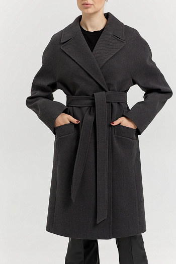 5 Пальто женское демисезонное 25885 (базальт/рубчик)