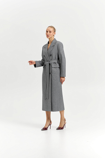 3 Пальто женское демисезонное 26326 (пепельный/ёлочка)