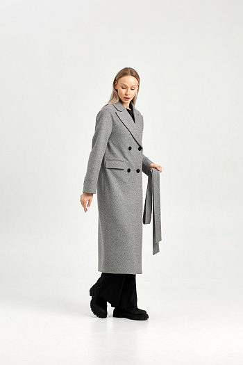 4 Пальто женское демисезонное 26102 (серый/ёлочка)