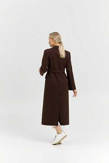 3 Пальто женское демисезонное 26895 (шоколад/рубчик)