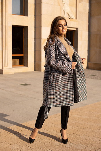 3 Пальто женское демисезонное 23220 (клетка britny)