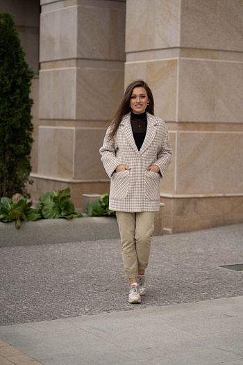 5 Пальто женское демисезонное 22520  (beige nika) 