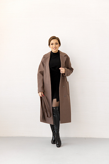 8 Пальто женское демисезонное 20550 (кофе)