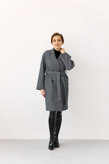 2 Пальто женское демисезонное 23220 (синий (крап))