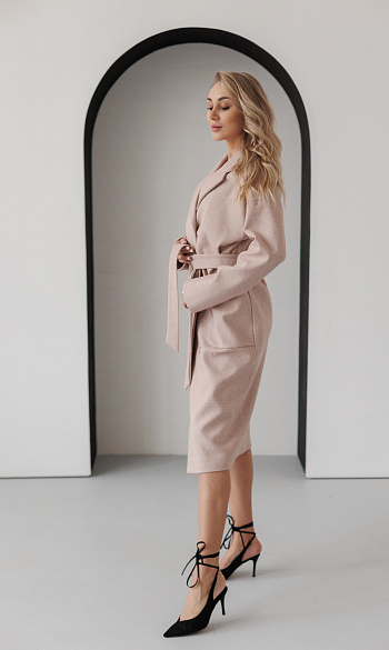 3 Пальто женское демисезонное 20550Р (песочный диагональ)