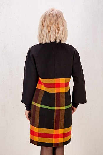 3 Пальто 19105  (черный/клетка) 