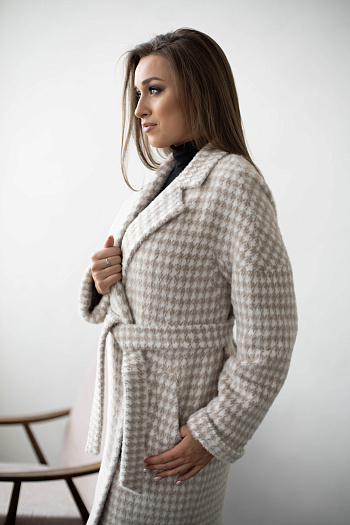 5 Пальто женское демисезонное 20990  (beige nika) 