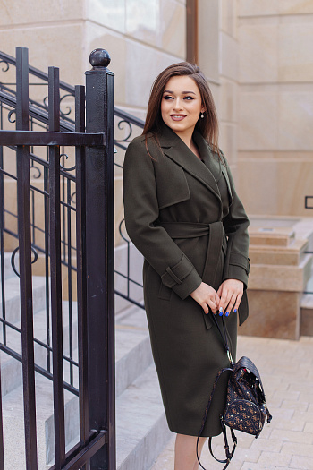 2 Пальто женское демисезонное 21800  (хаки) 