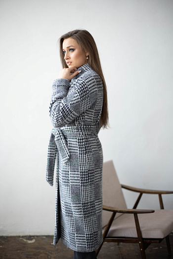 6 Пальто женское демисезонное 22101  (grey) 