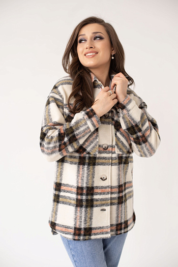 3 Рубашка женская демисезонная 22907 (зеленый/клетка)