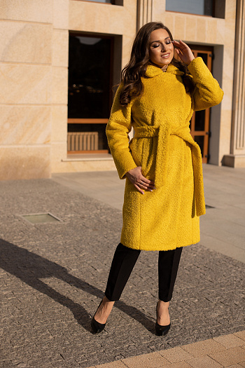 4 Пальто женское демисезонное 23909 (желтый)