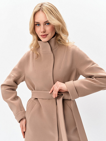 4 Пальто женское демисезонное 27103 (бежевый)