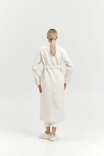 9 Пальто женское демисезонное 26102 (молочный/рубчик)