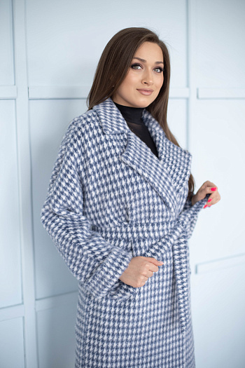 2 Пальто женское демисезонное 22480  (grey blue) 