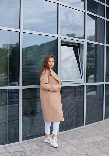 Пальто женское демисезонное 21909  (кэмел) 