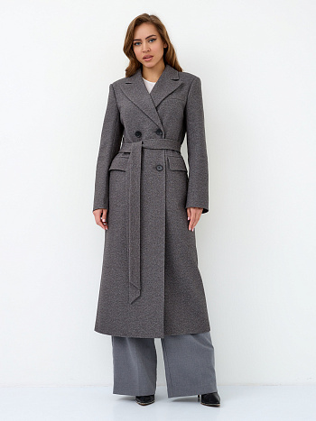 Пальто женское демисезонное 26895 (серый точка)