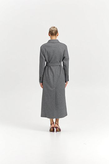 8 Пальто женское демисезонное 26830 (пепельный/ёлочка)