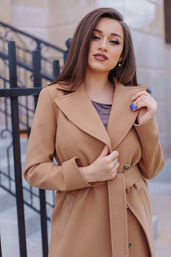 3 Пальто женское демисезонное 21930  (кэмел) 