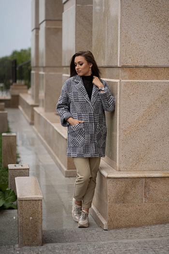 2 Пальто женское демисезонное 22520  (grey) 