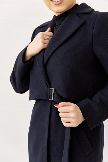 8 Пальто женское демисезонное 22105  (синий) 