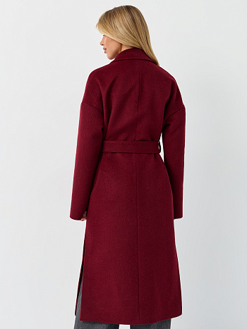 7 Пальто женское демисезонное 26820 (вино ворсовый)