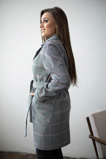 2 Пальто женское демисезонное 22400 (клетка britny)