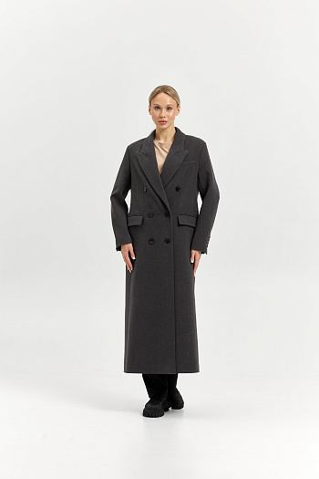 6 Пальто женское демисезонное 26830 (базальт/рубчик)