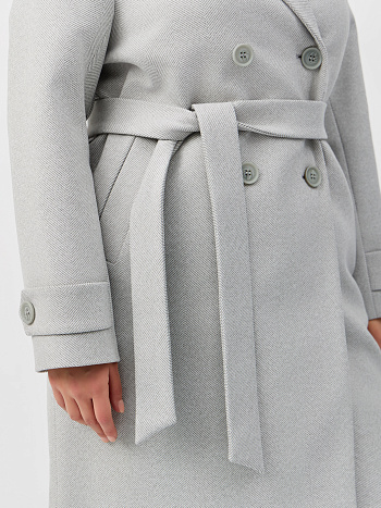 6 Пальто женское демисезонное 25570 (сильвер/ёлочка)