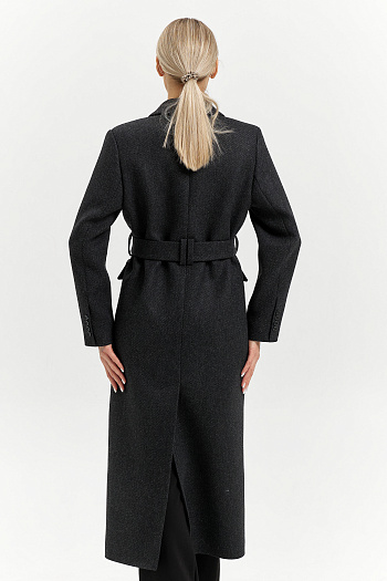 8 Пальто женское демисезонное 26326 (серый/диагональ)