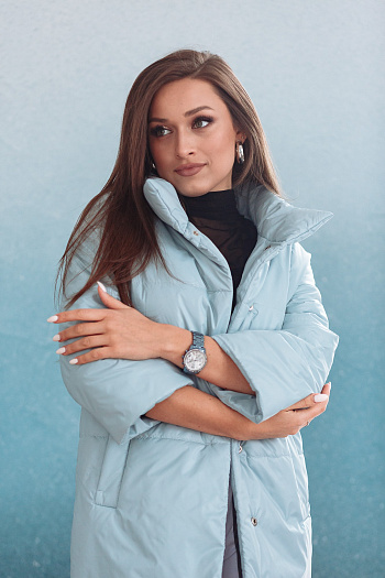 7 Куртка женская демисезонная 21680  (голубой) 