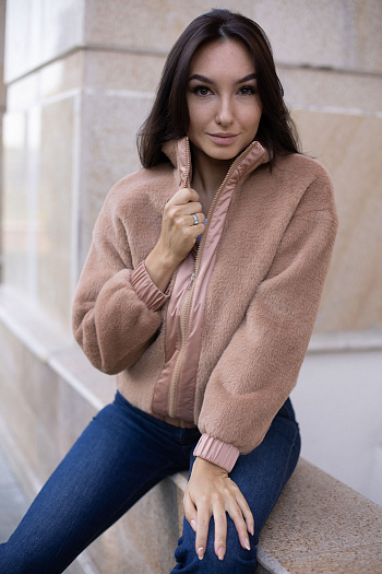 2 Куртка женская демисезонная 23790 (кэмел/тедди)