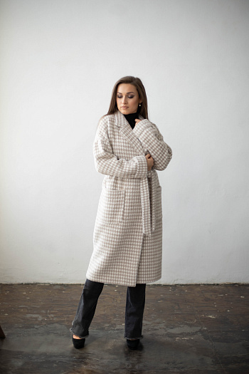 5 Пальто женское демисезонное 20550  (beige nika) 