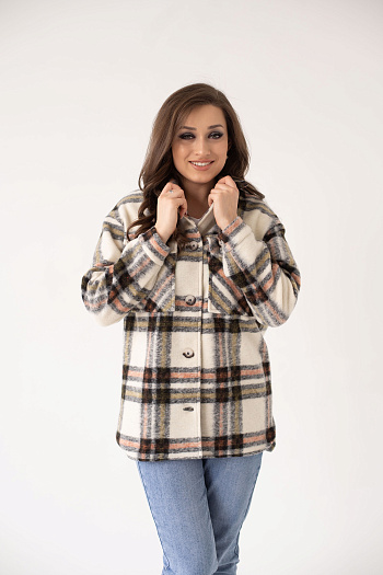 4 Рубашка женская демисезонная 22907 (зеленый/клетка)