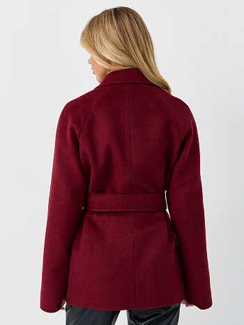 7 Пальто женское демисезонное 27220 (вино ворсовый)