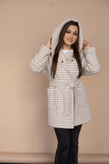 3 Пальто женское демисезонное 22450  (beige nika) 