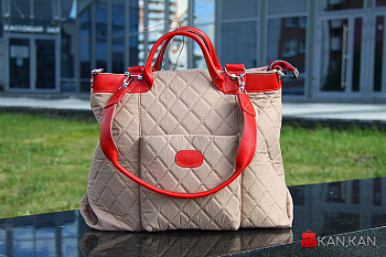 2 Сумка S0020 Св.беж.+красн.