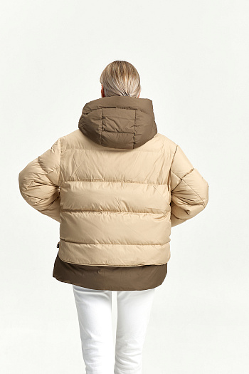 8 Пуховик женский зимний 26006 (бежевый)