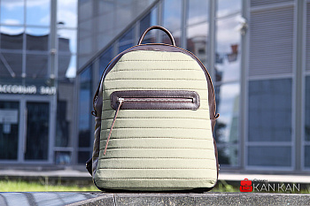 4 Рюкзак S0017Б т.зел.+корич.